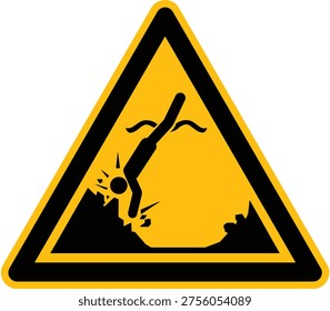 Warning submerged object sign hazard. Caution Signs for submerged object hazards. Alert for submerged object conditions. Hazard submerged object sign, vector icon illustration isolated.