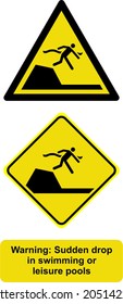 warning sudden drop in swimming or leisure pools