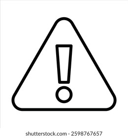 Warning symbol. Alert outline icon. Exclamation mark, Triangular alert vector illustration.