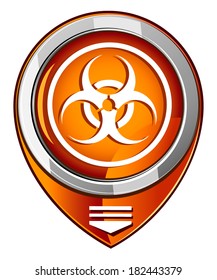Warning symbol bio hazard orange pointer