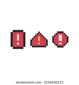warning symbol bundle pixel art