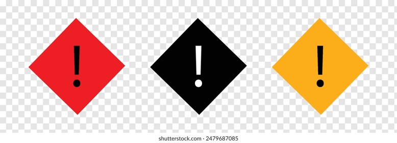Warning symbol. Caution warning signs set. Exclamation marks. Eps 10.
