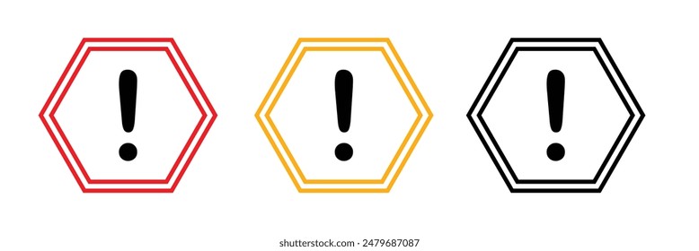 Warning symbol. Caution warning signs set. Exclamation marks. Eps 10.