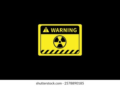 the warning symbol element logo is accompanied by a nuclear symbol in yellow and black on a black background