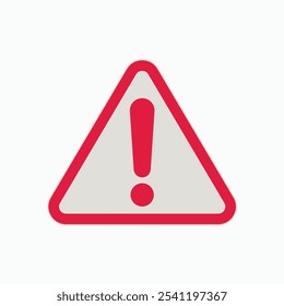Warning symbol featuring a triangle and exclamation point, set against a bold dark red background for heightened caution
