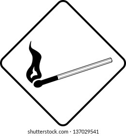 Warning symbol matchsticks