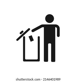 Símbolo de advertencia. Arroja basura en su lugar. ilustración vectorial.