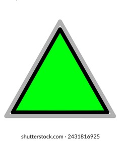 El símbolo de advertencia o la forma del triángulo es verde