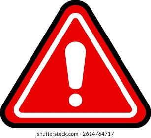 Warning Symbol Triangle Shape Red White