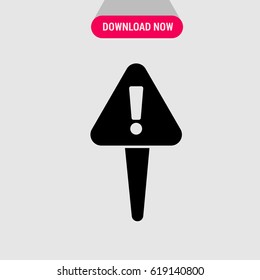 Warning Symbol Vector Icon, Sign that warns about something symbol. Simple, modern flat vector illustration for mobile app, website or desktop app  