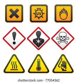 Warning symbols - Hazard Signs-Forth set