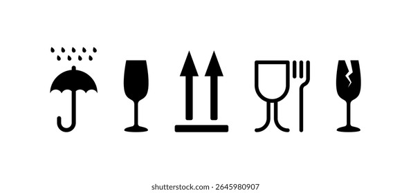 Warning symbols for packaging. Storage icons