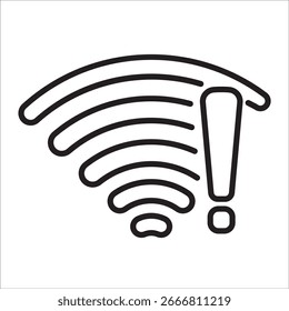 Warning system icon outline vector