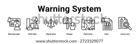 Warning System web banner icon vector illustration concept for Business with icon of Warning Light, Risk Alert, Signal Alert, Danger, Fault Zone, Alert.