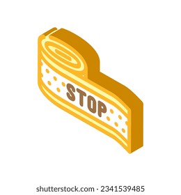 warning tape alert isometric icon vector. warning tape alert sign. isolated symbol illustration