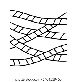 warning tape alert line icon vector. warning tape alert sign. isolated contour symbol black illustration