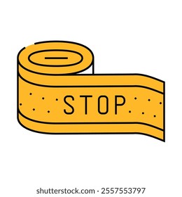 warning tape alert line icon vector. warning tape alert sign. isolated symbol illustration