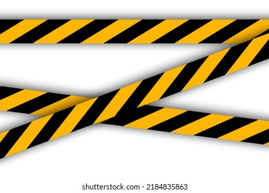 Warning tape. Black and yellow striped line. Vector illustration. Stock image.