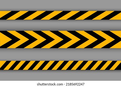 Warning tape. Black and yellow striped line. Vector illustration. Stock image.