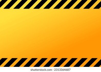 Warning tape. Flat, yellow, warning tape background. Vector illustration.