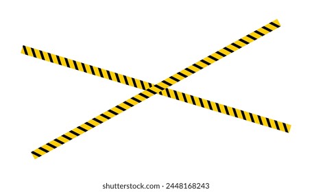 Warning tape isolated on white background, Yellow and black warning tapes Accident or danger warning, yellow line black stripe caution tapes danger warning ribbons