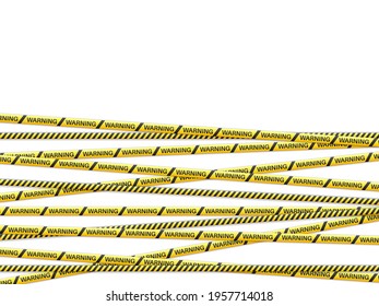 Warning tape on a white background. Vector illustration.