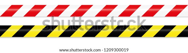 warning tape red white and yellow black vector\
illustration EPS10