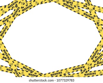 Warning tape vector frame.
