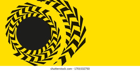 Warning tape vector. Frame on a yellow background for text. warning danger, infection or restriction, warning coronovirus. Informing about the biohazard, virus covid - 19.