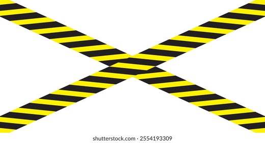 Warning tape with yellow and black diagonal stripes. warning pattern icon .