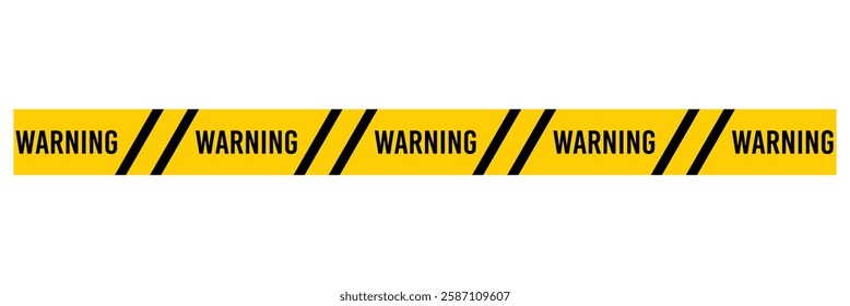 Warning tape with yellow and black diagonal stripes. Warn stop seamless line. Safety stripe warning caution hazard danger road vector sign. Caution and danger tapes. vector illustration eps 888.