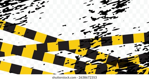 Warning tape with yellow and black diagonal lines. Warning stop line. illustration eps 10