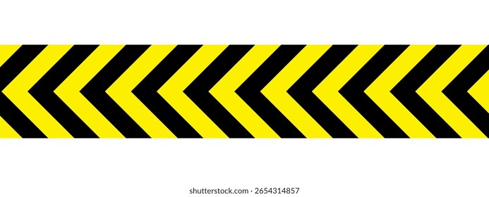 Cinta de advertencia con rayas diagonales amarillas y negras. Cinta de advertencia y línea policial. Cinta de advertencia de peligro. Cinta de restricción. Línea sin fisuras. Ilustración vectorial