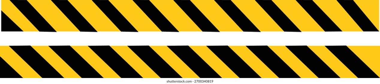 Cinta de advertencia con rayas diagonales amarillas y negras, diseñada para la seguridad industrial, borde de rayas amarillas, rayas negras aisladas sobre un fondo transparente,
