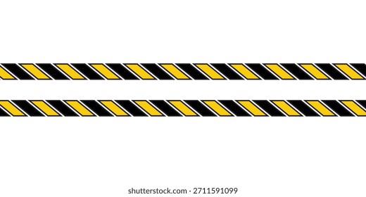 Cinta de advertencia con rayas diagonales amarillas y negras. Advierta detener la línea sin costuras. Borde de cinta de precaución amarillo y negro.

