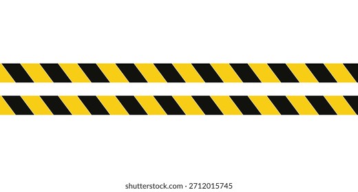 Cinta de advertencia con rayas diagonales amarillas y negras. Advierta detener la línea sin costuras. Borde de cinta de precaución amarillo y negro.