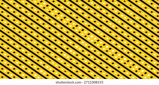 Cinta de advertencia con rayas diagonales amarillas y negras. Advierta detener la línea sin costuras. Borde de cinta de precaución amarillo y negro. eps10