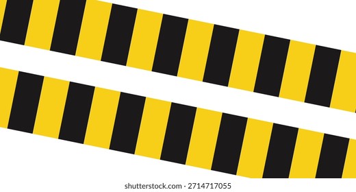 Cinta de advertencia con rayas diagonales amarillas y negras. Advierta detener la línea sin costuras. Borde de cinta de precaución amarillo y negro.
