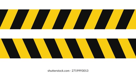 Cinta de advertencia con rayas diagonales amarillas y negras. Advierta detener la línea sin costuras. Borde de cinta de precaución amarillo y negro.