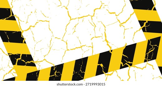 Cinta de advertencia con rayas diagonales amarillas y negras. ilustración eps 10