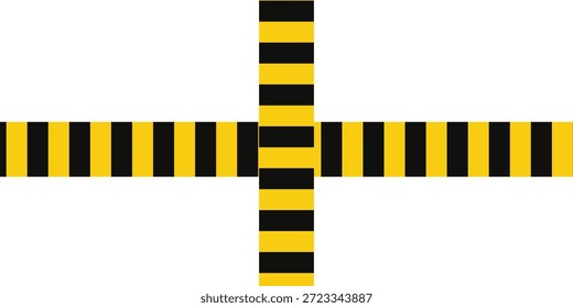 Cinta de advertencia con rayas diagonales amarillas y negras. Advierta detener la línea sin costuras. Borde de cinta de precaución amarillo y negro.