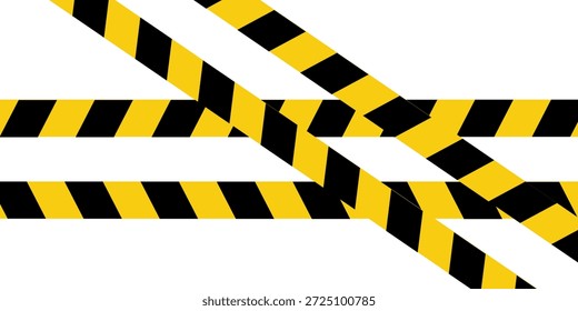 Cinta de advertencia con rayas diagonales amarillas y negras. Advierta detener la línea sin fisuras. moderno