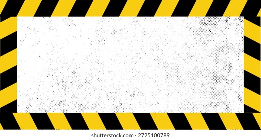 Cinta de advertencia con rayas diagonales amarillas y negras. Advierta detener la línea sin costuras. Borde de cinta de precaución amarillo y negro. Vector