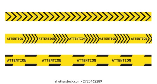Cinta de advertencia con rayas diagonales amarillas y negras. Advierta detener la línea sin costuras. Borde de cinta de precaución amarillo y negro eps 10