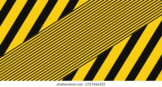 Cinta de advertencia con rayas diagonales amarillas y negras. Advierta detener la línea sin costuras. Borde de cinta de precaución amarillo y negro.