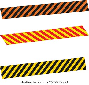 Warning tape yellow set vector illustration. Good for banner, poster, greeting card, party card, invitation, template, advertising, campaign, and social media.