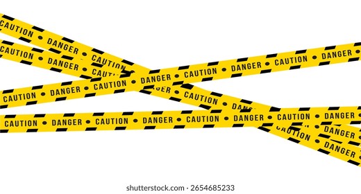 Fitas de aviso com efeito reflexivo e texto de aviso. Perfeito para uso em sinalização de segurança, gráficos de construção e ilustrações de zona restrita. Ideal para banners, sinais e segurança em eps 10.