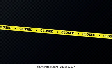 Warning tapes vector banner. Yellow tape, danger zone, closed, caution, police tape, png