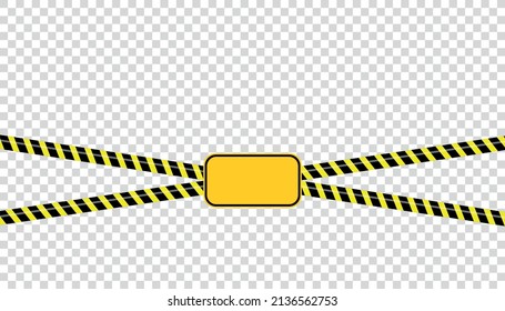 Warning tapes vector banner. Yellow tape, danger zone, closed, caution, police tape, png