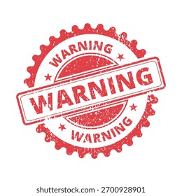 Warning textured round stamp red ink vector format scalable vintage